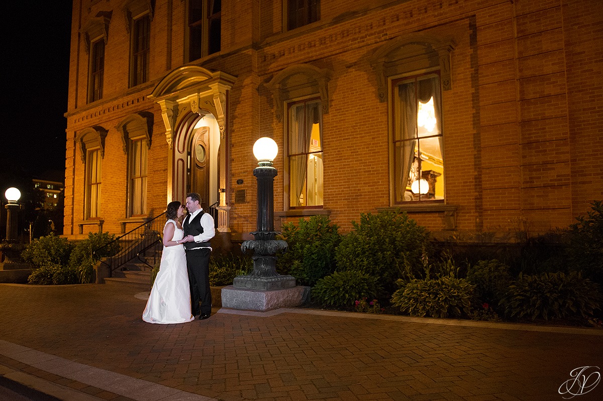 romantic night shot outside of canfield casino saratoga springs