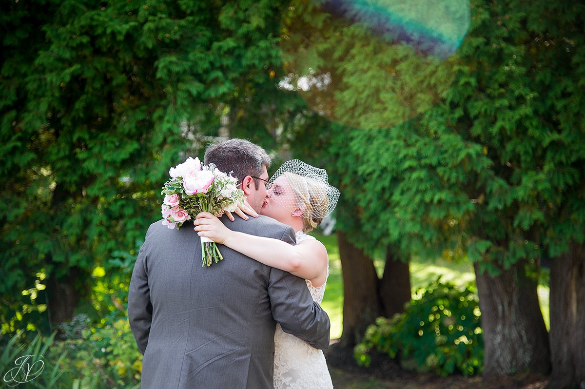bride and groom first look albany wedding photographer