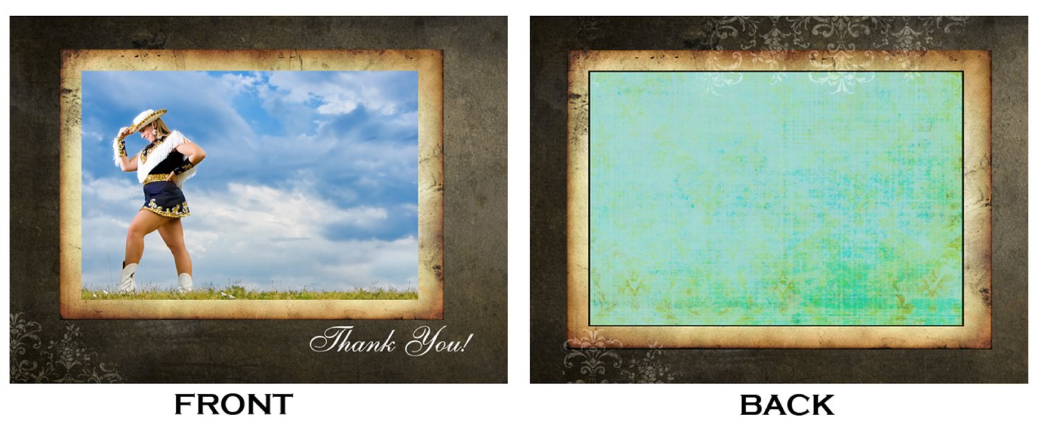 4x5.5 THANK YOU CARD BROWN VINTAGE -- LCH