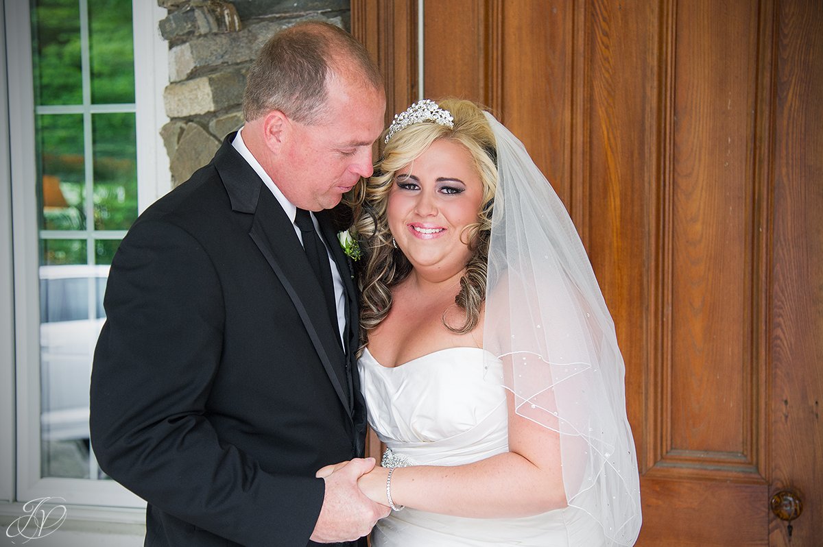 sweet first look with bride and father
