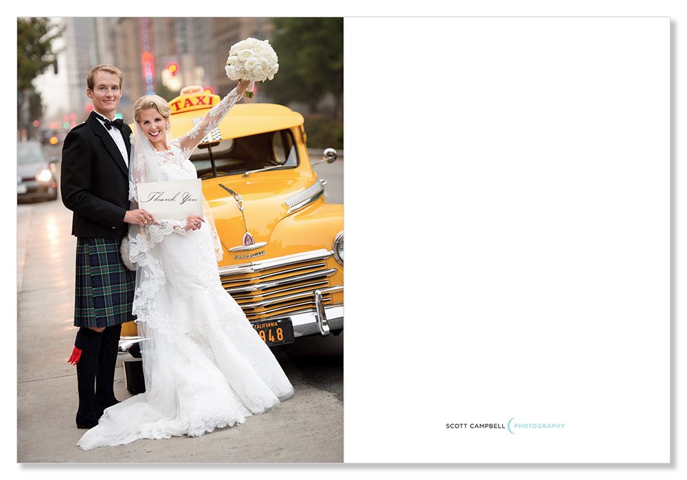 Portrait of San Francisco wedding couple & old Cab
