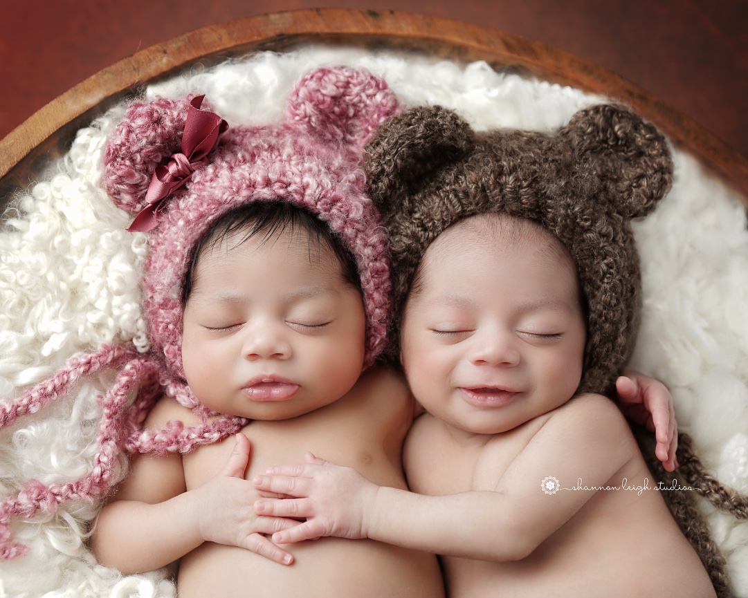 Sweet Sameer and Saira - Suwanee Twin Newborn Baby Photographer 