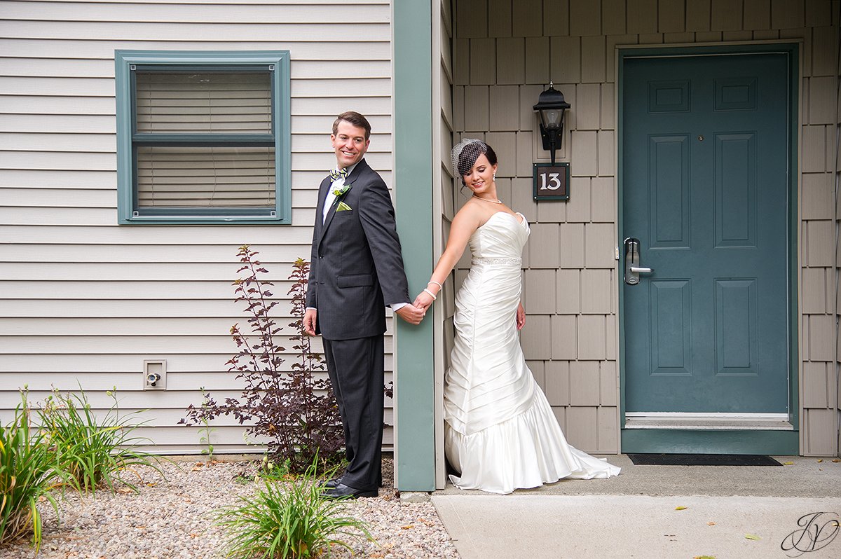 unique moment just before bride and groom first glance