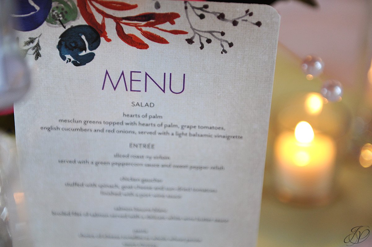 unique reception menu card