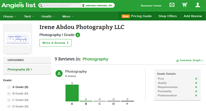 Read our portrait photography, boudoir photography, and corporate photography reviews on Angie's List.