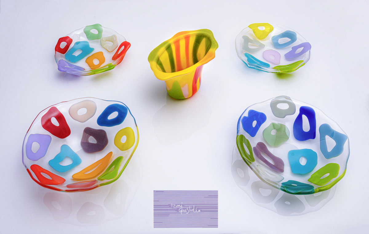 Izumi glass studio だより -自然からの色のプレゼント・サルスベリの花やヤブガラシの花の色- Gifts of Color from Nature