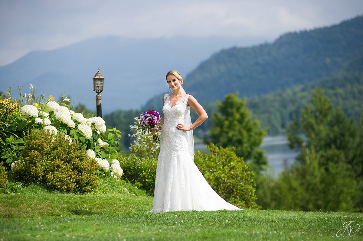 bridal portrait with scenic view 