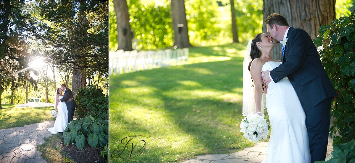 bride kissing groom photo, wedding ceremony photo, riverstone manor, schenectady wedding photographer