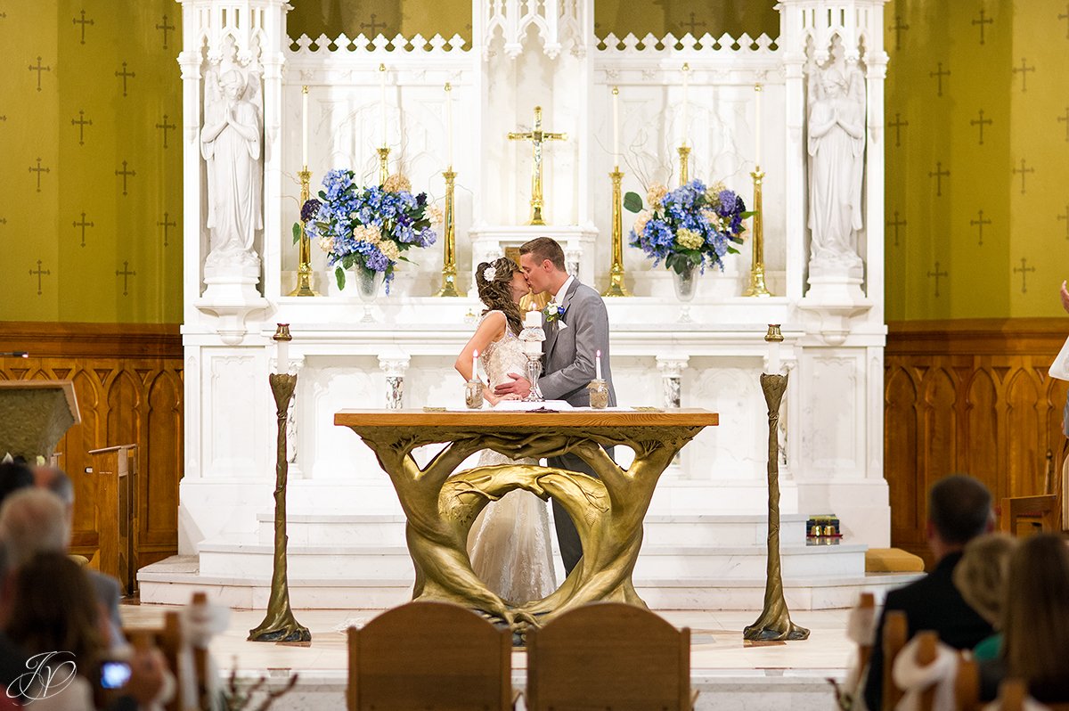 first kiss wedding ceremony church lake placid