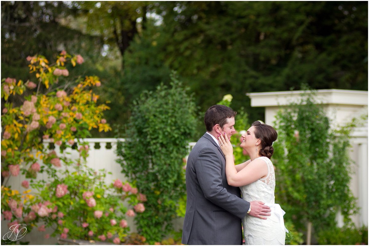 romantic bride and groom fall the mansion inn