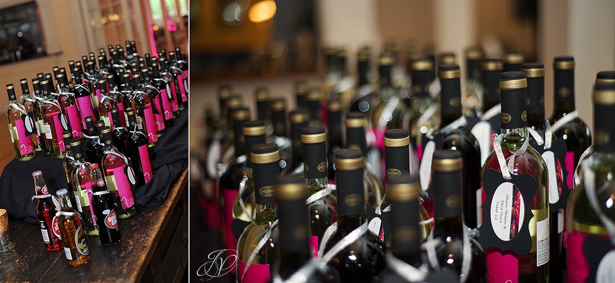 wine bottle wedding reception favors
