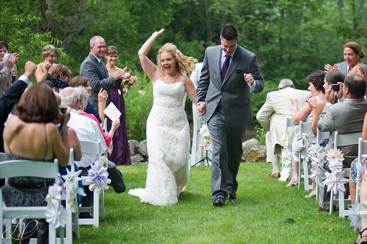 happily married, wedding ceremony photo, mansion in rock city falls ny Saratoga Wedding Photographer 