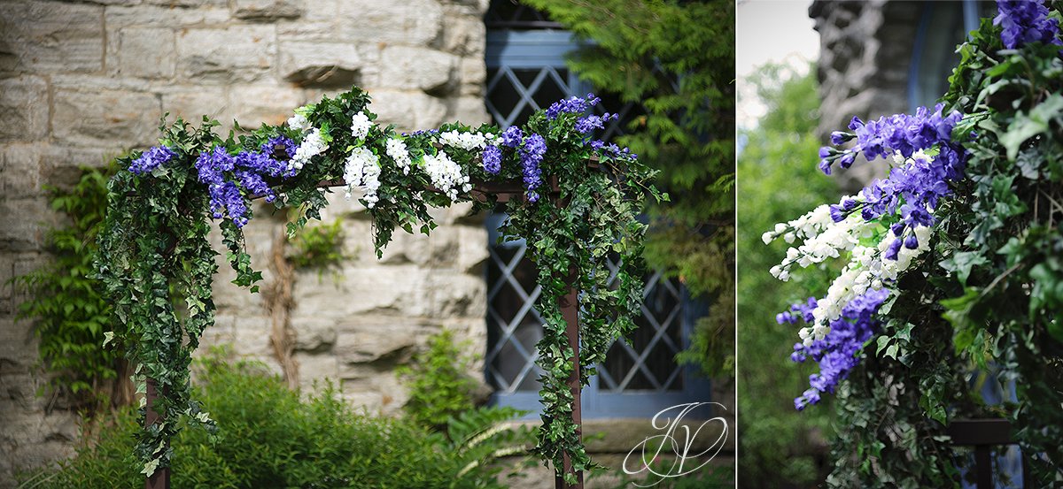 beardslee outdoor ceremony, beardlee castle ceremony site photo, beardslee castle outside ceremony. bridal party photos, bridal party with purple dresses, albany wedding photographer, capital region wedding photographers