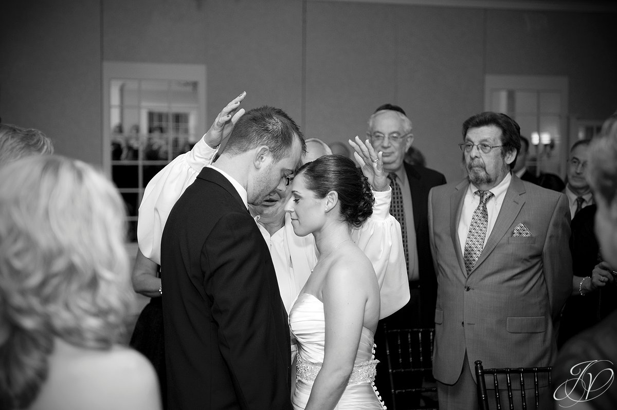 wedding blessing, jewish wedding, wedding ceremony photo, bride and groom at alter photo, The Glen Sanders Mansion, Albany Wedding Photographer