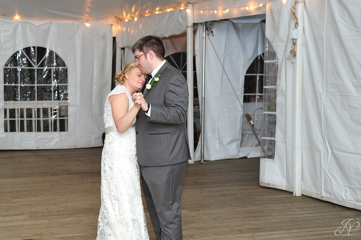 loving bride and groom first dance moment