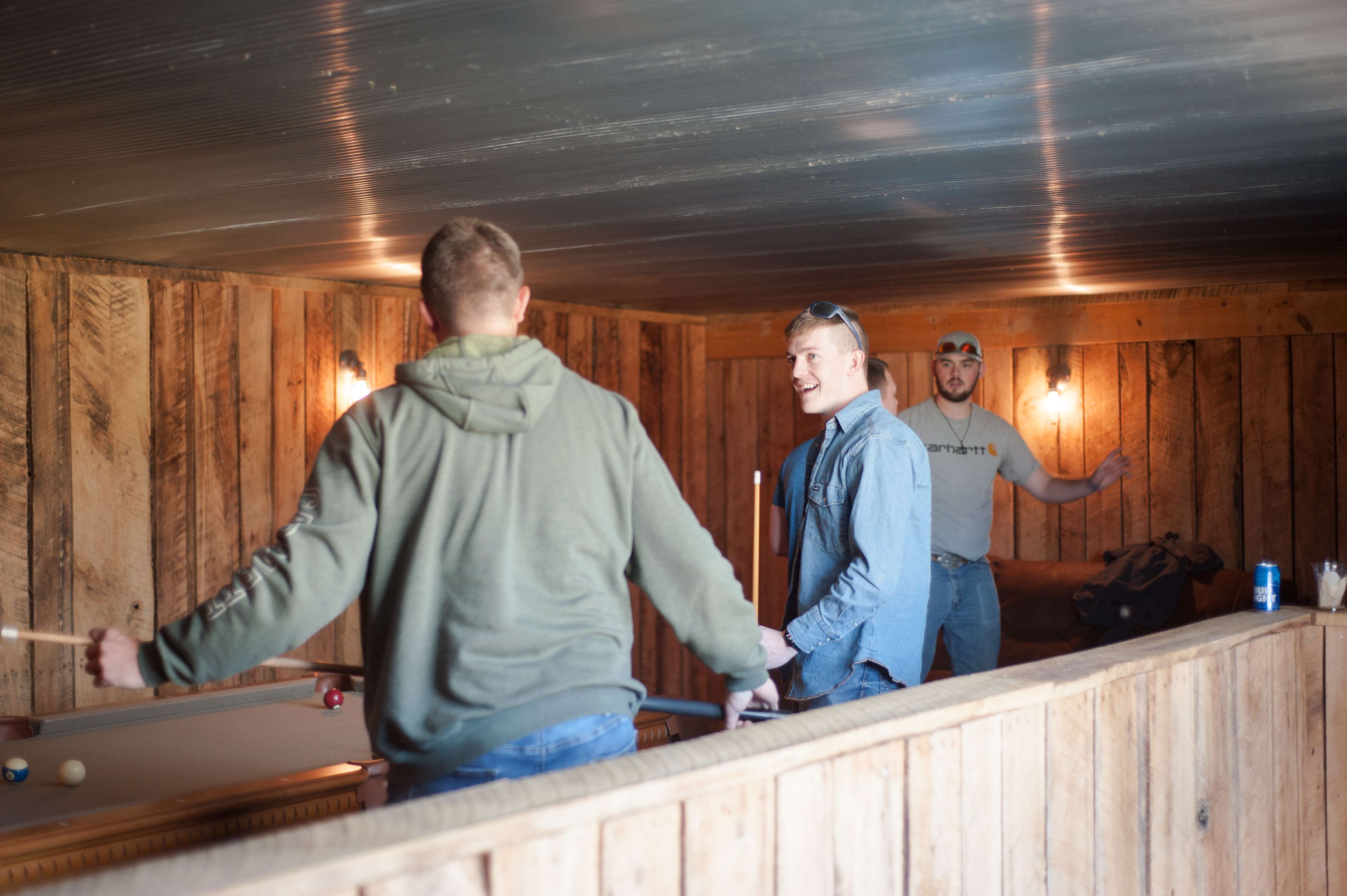 Groom hanging out with his groomsmen before the ceremony.