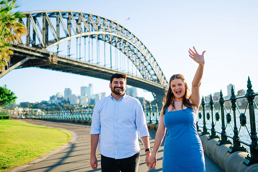 Couple in Sydney during their Sydney Surprise Proposal Engagement Photoshoot with Sarah Iris Photography