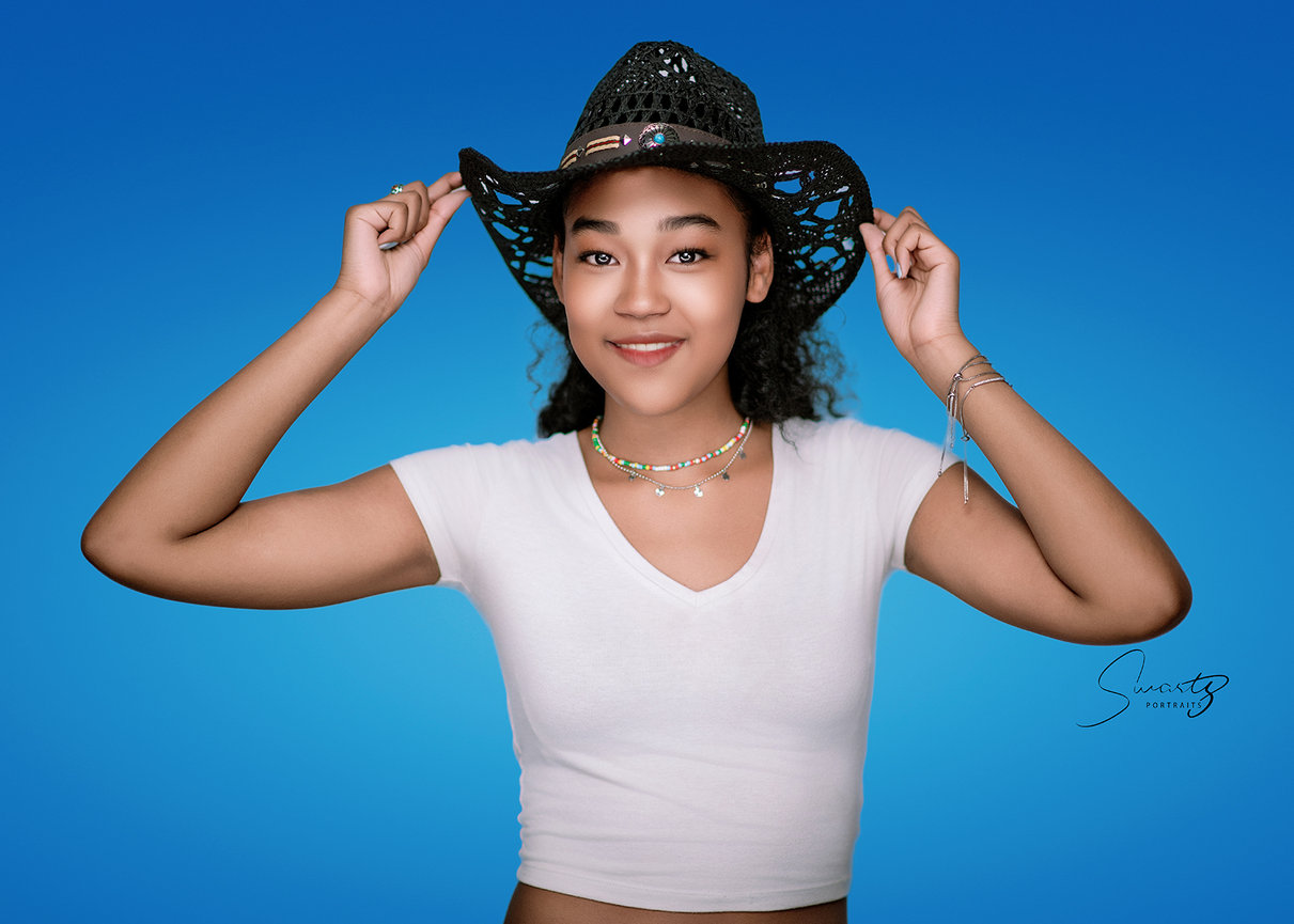Playful high school senior portrait, luxury fine art photography by Swartz Portraits in North Houston suburbs
