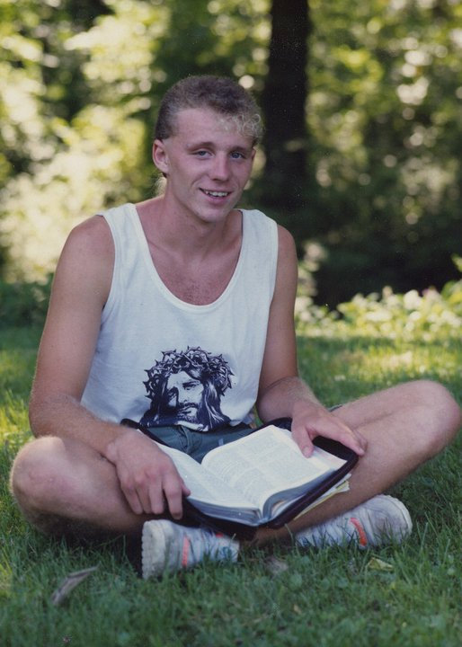 Ty Swartz, Class of 1990, formal coat and tie senior portrait by Ted Grote, Greenville, Ohio