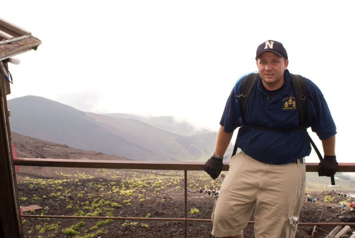 Ty Swartz at Mount Fuji, Japan, 2007, during a Navy and educational travel program