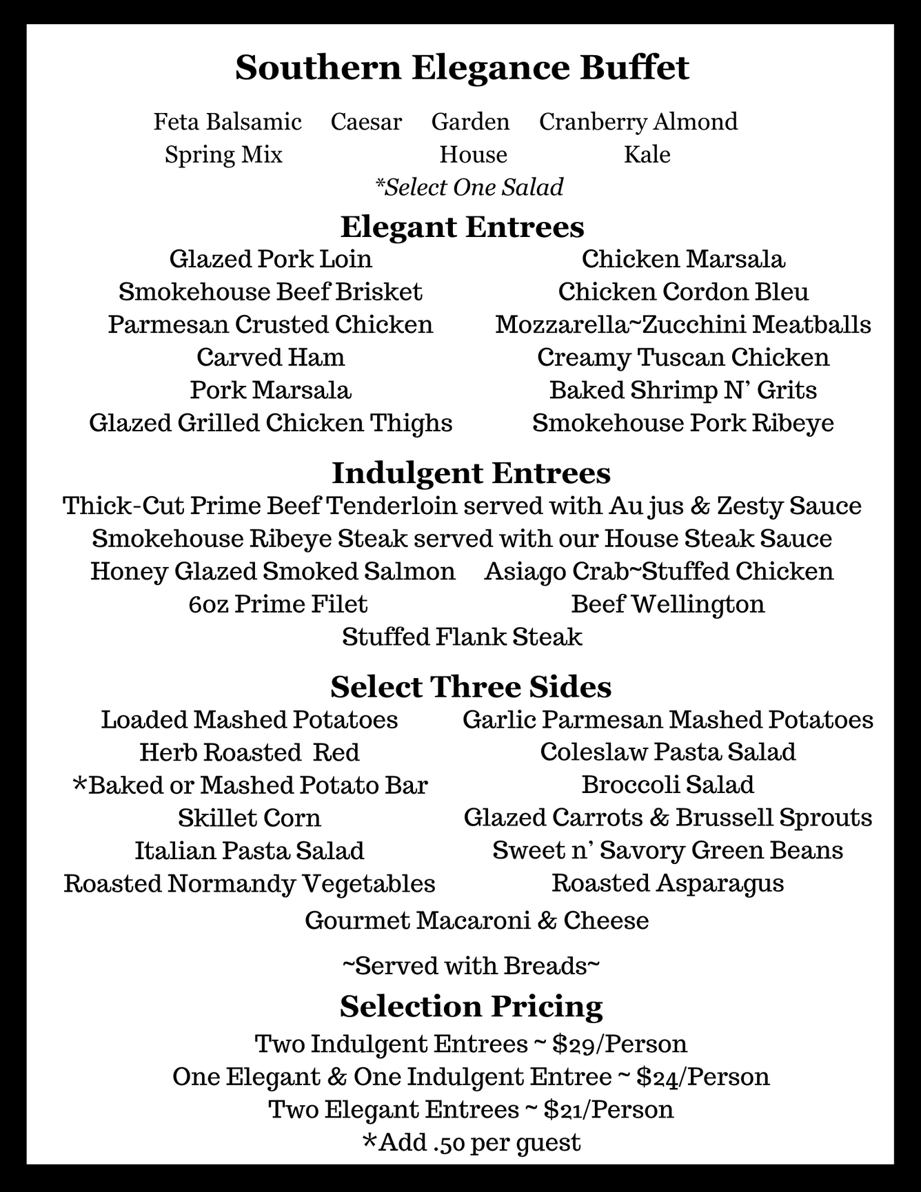 EVENT CATERING MENUS Southern Skillet Catering