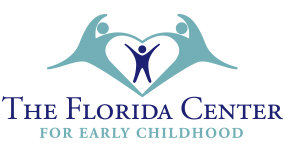 Logo of The Florida Center for Early Childhood with two figures holding a child in a heart shape.