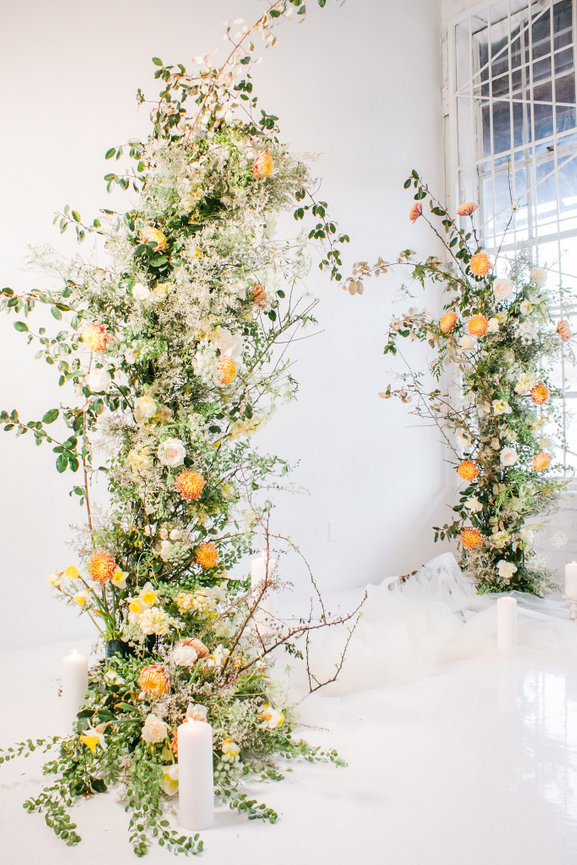 Lush garden inspired floral arch