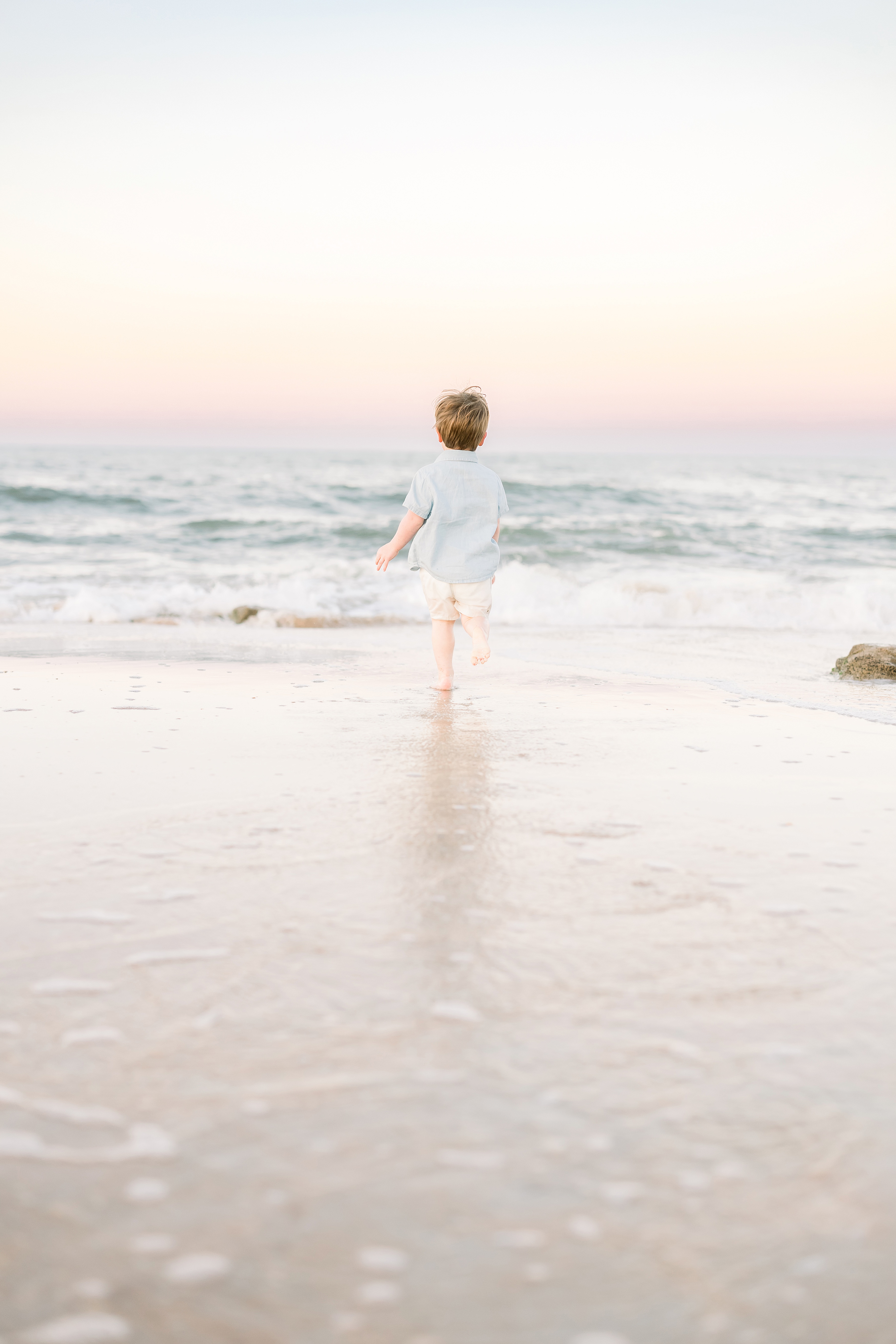 pastel beach portrait at sunset in Saint Augustine Beach Florida