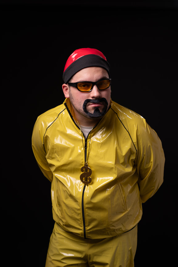 Editorial fashion portrait photographed in a London-based studio.