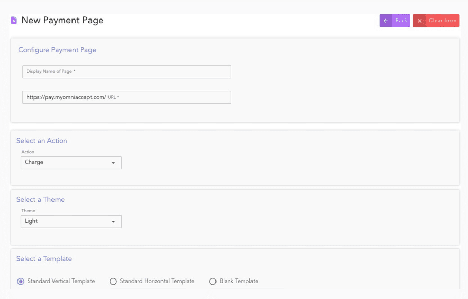 Payments Page Interface