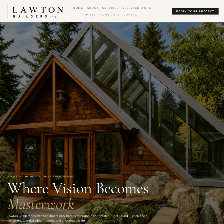 Custom photography website design with a polished editorial layout