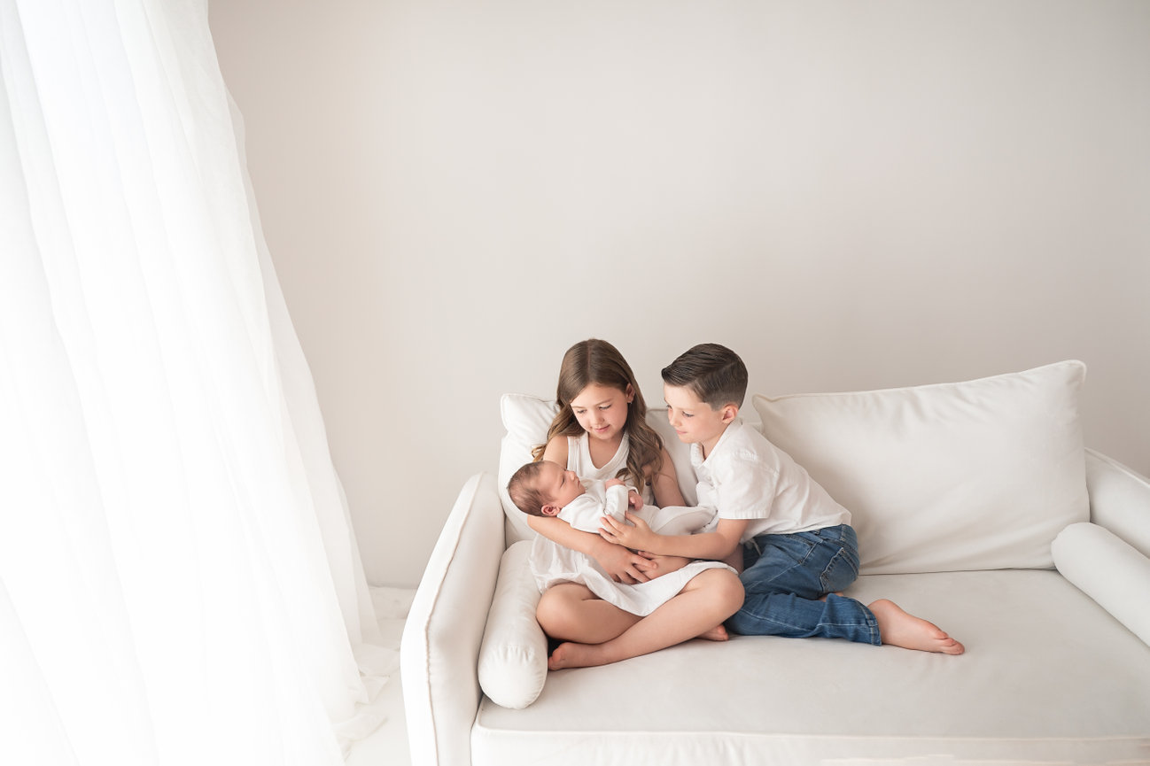 Family connection captured in a lifestyle newborn session near Toms River, NJ