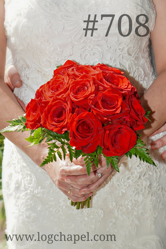 Flowers in Reds - Gatlinburg's Little Log Wedding Chapel