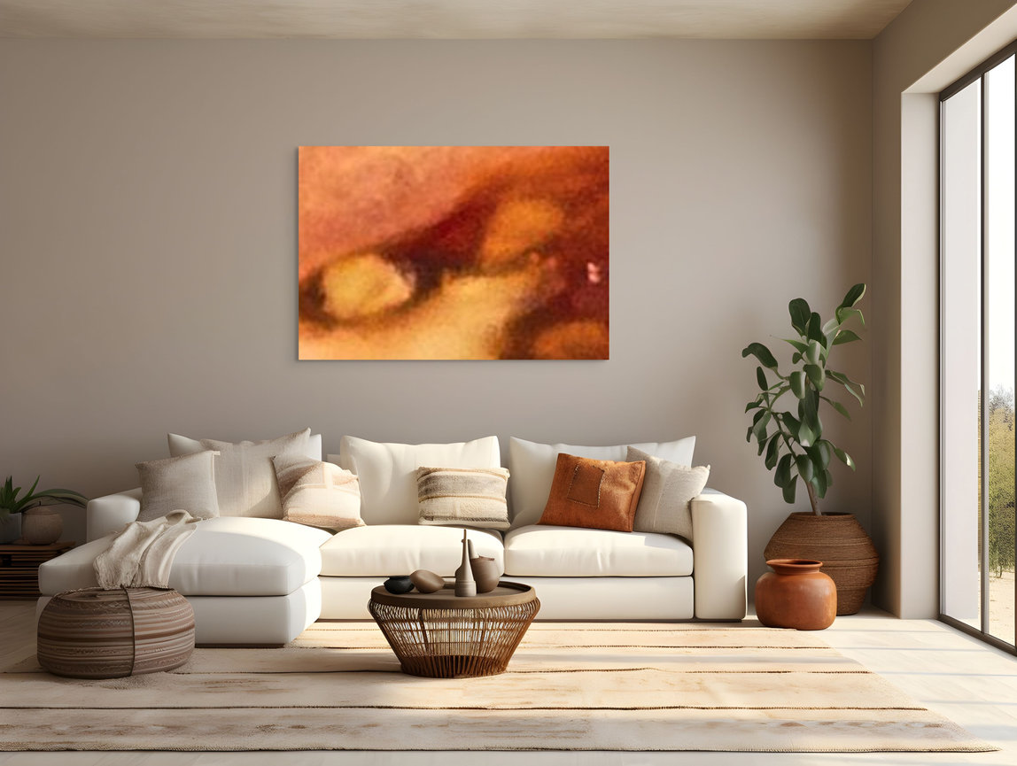 Abstract painting in contemporary living room