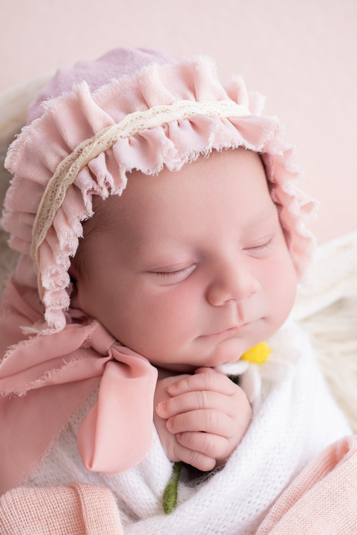 Calgary newborn photography blush pink lilac and cherry blossoms Newborn I session photo 10